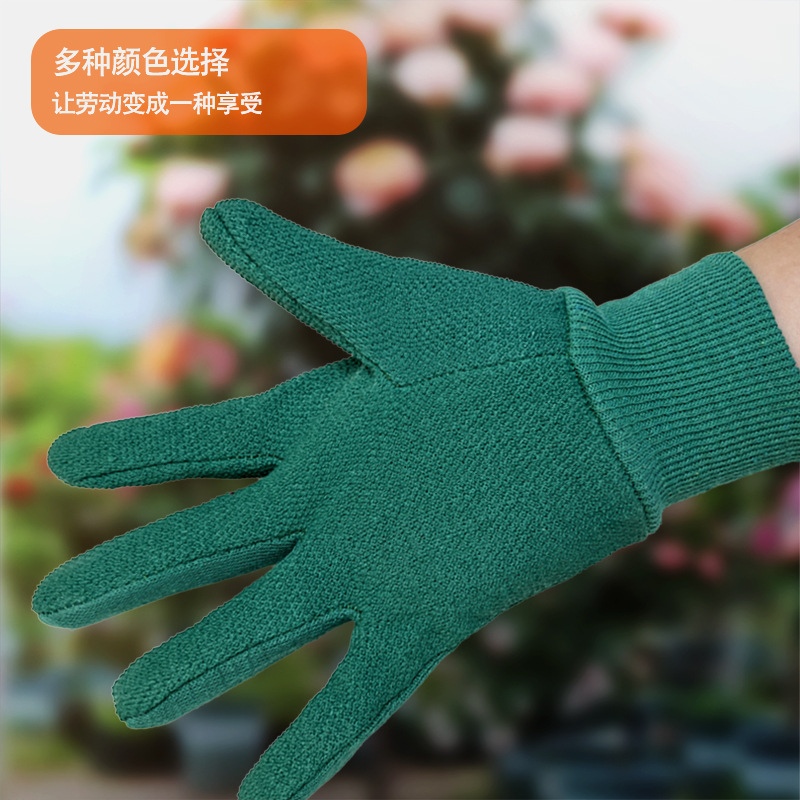 Mini hilo de algodón hilo resistente al desgaste antideslizante trabajadores de jardinería sitio de construcción trabajo de protección laboral guantes de tela engrosada al por mayor recta
