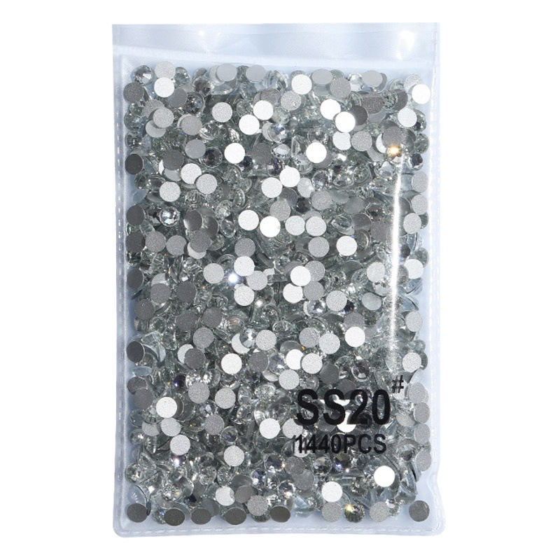 Joyería de uñas de manicura diamante plano transparente AB diamante de color mágico Super Flash uñas pegadas diamante fondo de plata rhinestone de lujo 1440 piezas