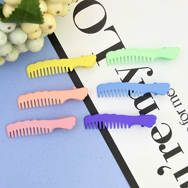 Metal comb clip 6cm mixed single