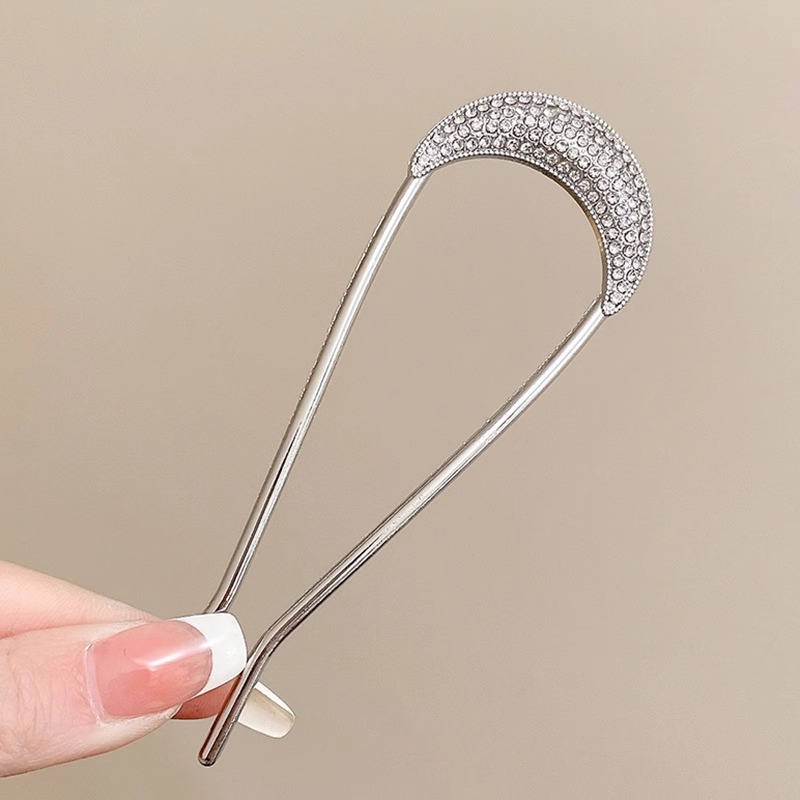 2025 nueva horquilla perla en forma de U para mujer, pinza para el cabello, artefacto fijo para el cabello, horquilla de sentido avanzado, tocado