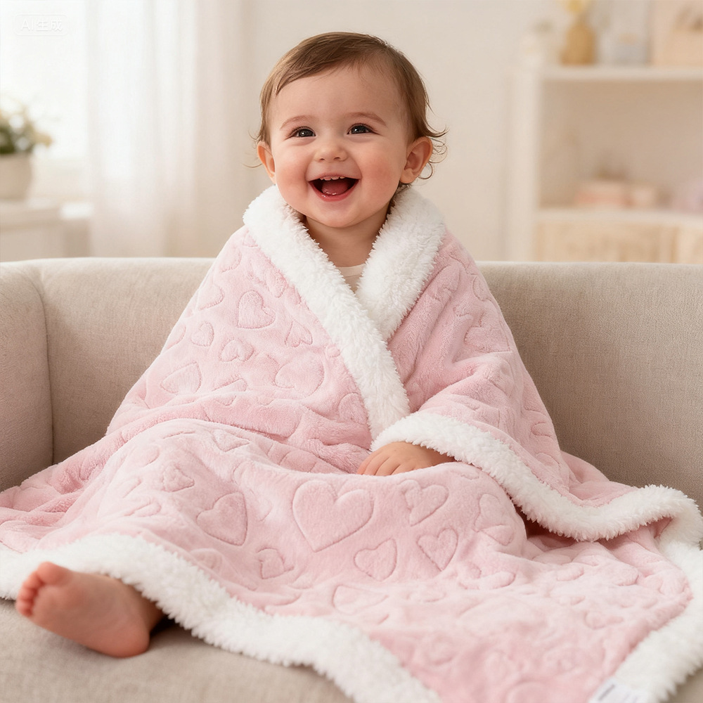 Transfronterizo otoño y invierno engrosado bebés algodón acogedor mantas de doble capa Sunny doble cara mantas de siesta para bebés