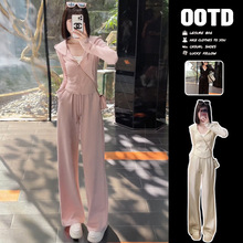 胖mm大码时尚运动休闲连帽卫衣套装女春秋季高级感显瘦穿搭一整套