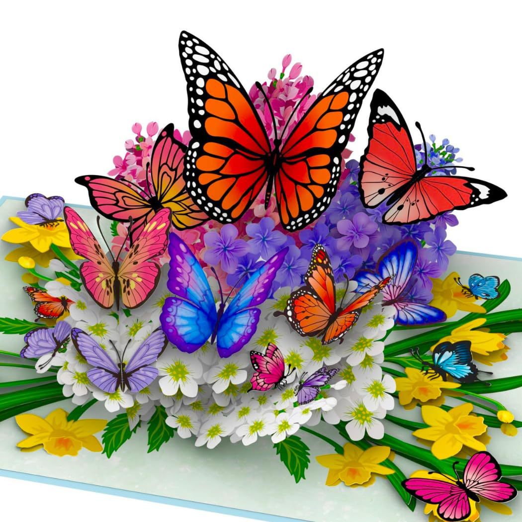 亚马逊新款3D手工蝴蝶花贺卡情人节母亲节贺卡生日礼品庆祝卡