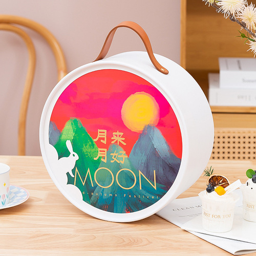  Round 8-petal Mid-Autumn Mooncake Packaging Box High-end 100g Egg Yolk Pastry Ice Skin Gift Box Empty Gift Box