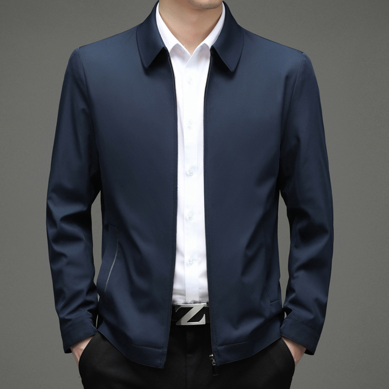 Chaqueta de marca de negocios casual de hombre primavera y otoño chaqueta ejecutiva primavera de mediana edad chaqueta de hombre sólida de alta calidad image 7