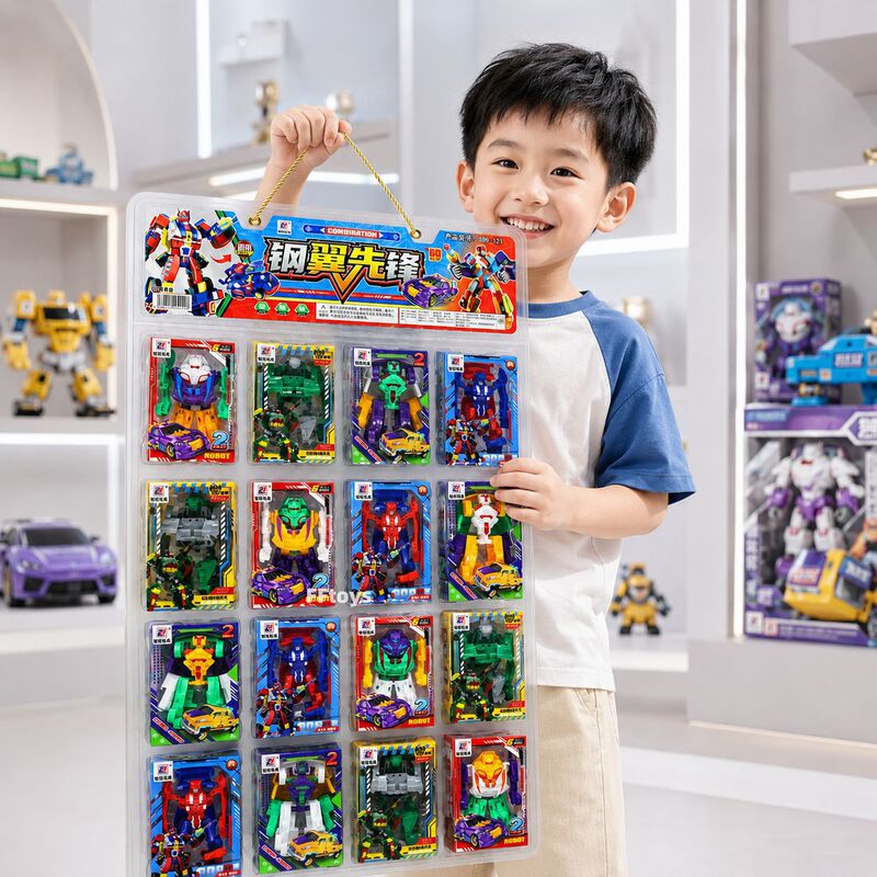 Children's Transforming Car Robot Mech Toy Steel Wing Pioneer Robot Model Hanging Board Set, Wholesale and Retail Supply for Supermarkets and Street Stalls Children's Transforming Car Robot Mech Toy Steel Wing Pioneer Robot Model Hanging Board Set, Wholesale and Retail Supply for Supermarkets and Street Stalls