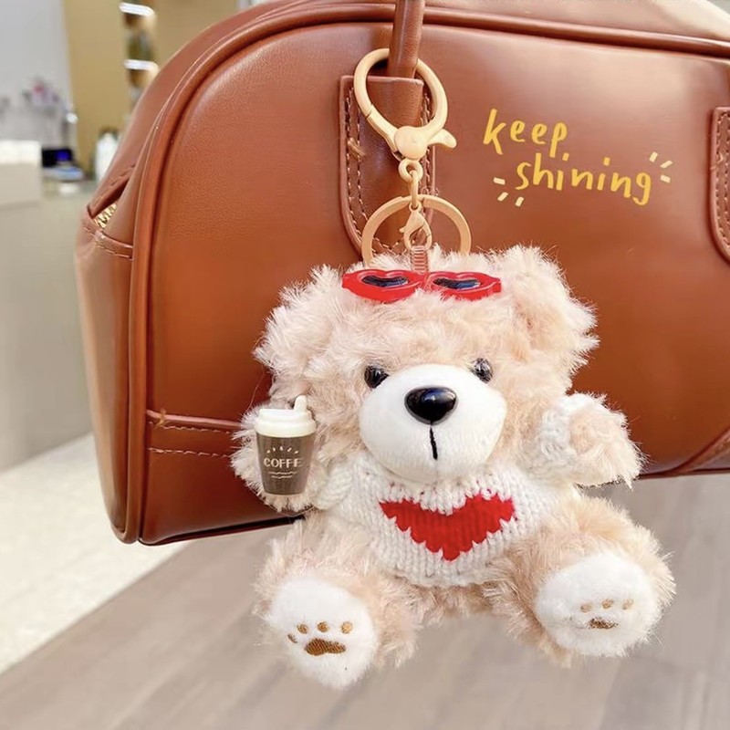 ぬいぐるみトレンディクールクマペンダント学生スクールバッグペンダント人形かわいいカップルキーホルダー漫画小さなギフト卸売|undefined