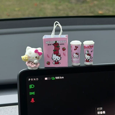 Car ornaments: miniature mini milk tea car