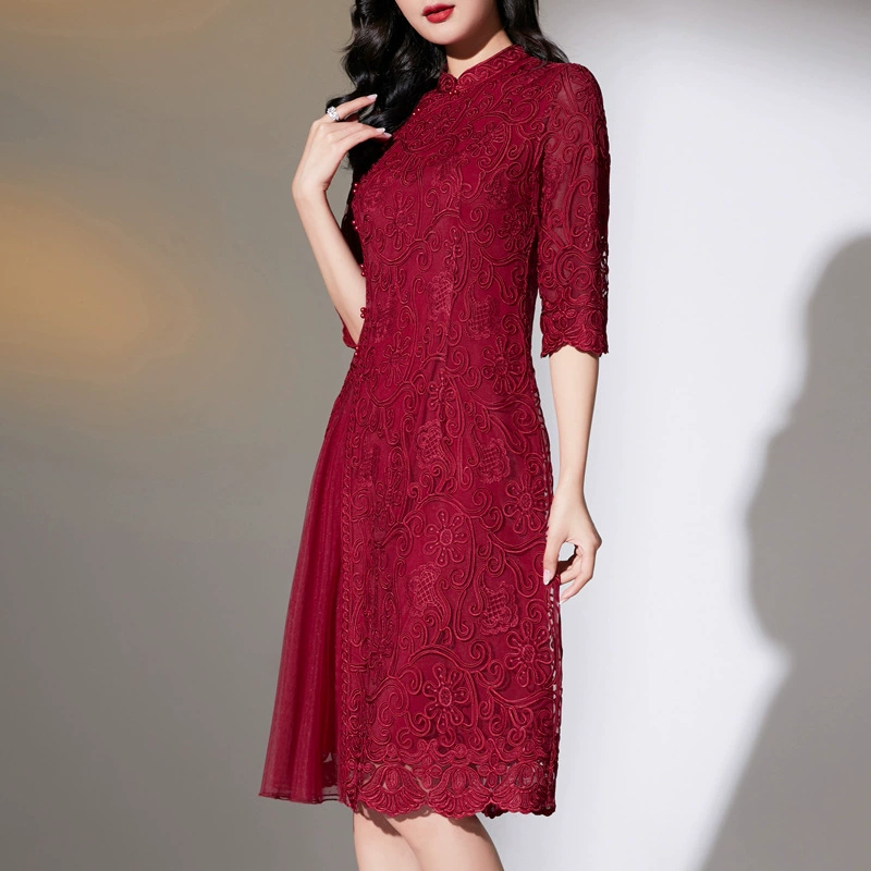 Шэньчжэнь бренд свадебное платье матери юбка осень мода высокого класса вышивка плюс размер платье поколение волос
