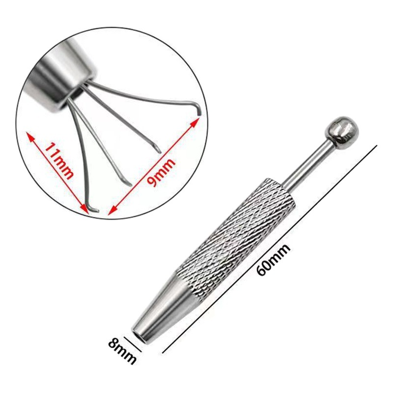 Acero inoxidable cuatro-garra grapa clip de diamante desnudo circón diamante joyería de uñas oreja hueso herramienta de joyería especial