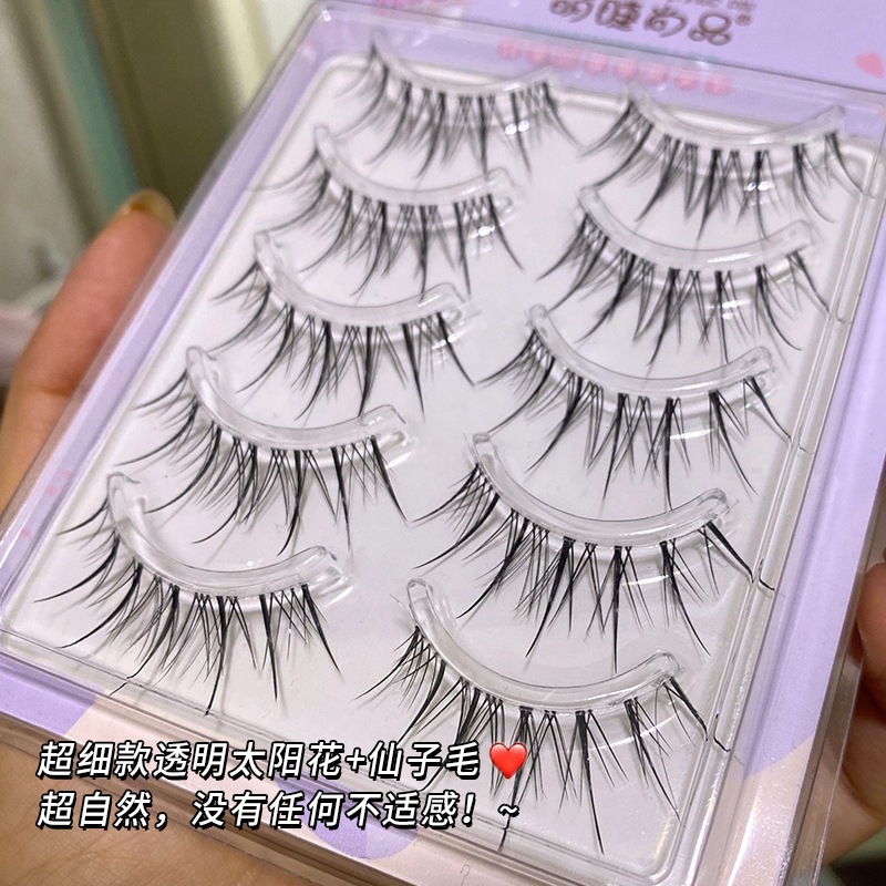 Lindo de la pestaña Shangpin M08 pestañas postizas naturales una sola pieza entero pequeño diablo injerto transparente duro tallo pestañas al por mayor