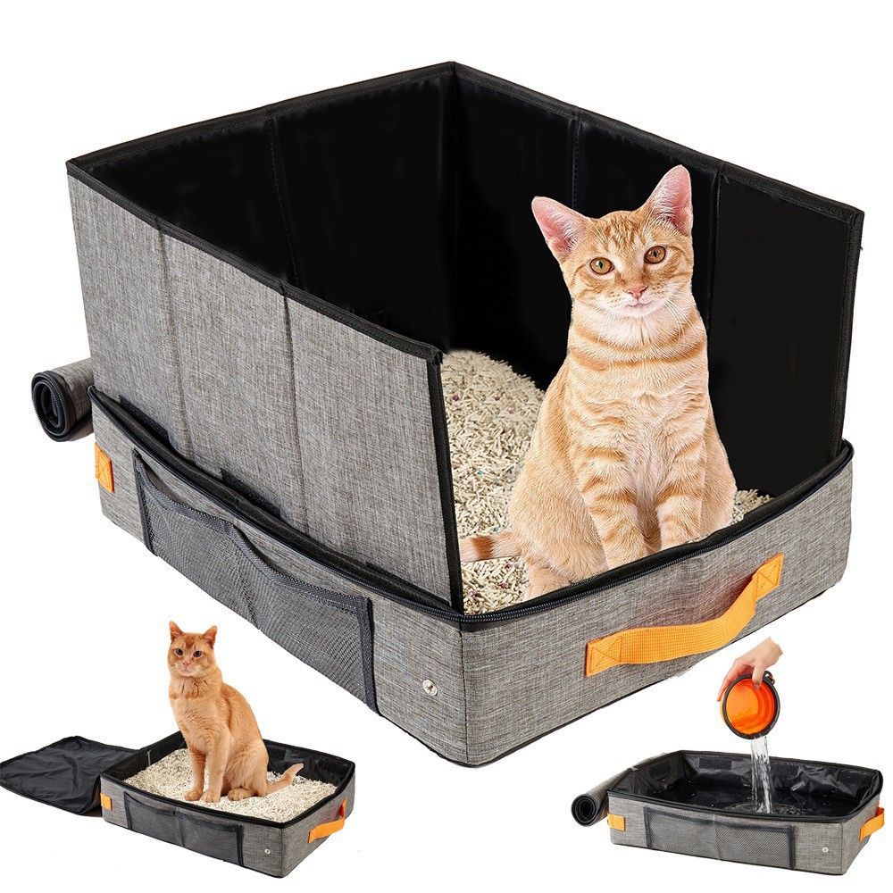 Fuente transfronteriza fábrica de arena para gatos conveniente plegable impermeable arena para gatos viaje al aire libre tela bolsa de arena para gatos