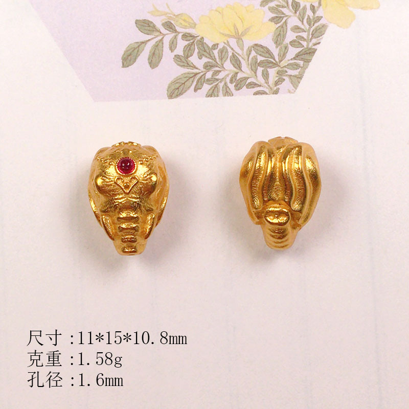 S925 Silver Gold-Plated Three-Way Phaseless Buddha Five-Sutra Accessories Bracelet Necklace String Decoration DIY Handmade Bead Semi-Finished Product