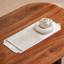 织锦缎刺绣飘竹茶席套新中式家用布艺隔热垫壶承垫茶道配件干泡