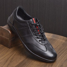 2024新款男士英伦平底正装商务休闲皮鞋系带真皮轻便软底透气男鞋