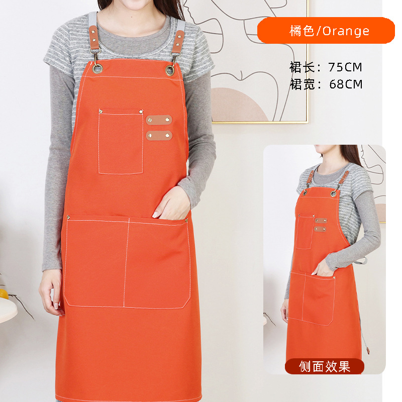 Delantal de Cocina y Trabajo de Poliéster Ajustable e Impermeable con Múltiples Bolsillos