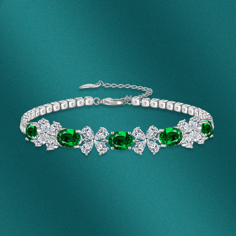 Elegant Geometric Copper Inlay Zircon Bracelets 1 Piece