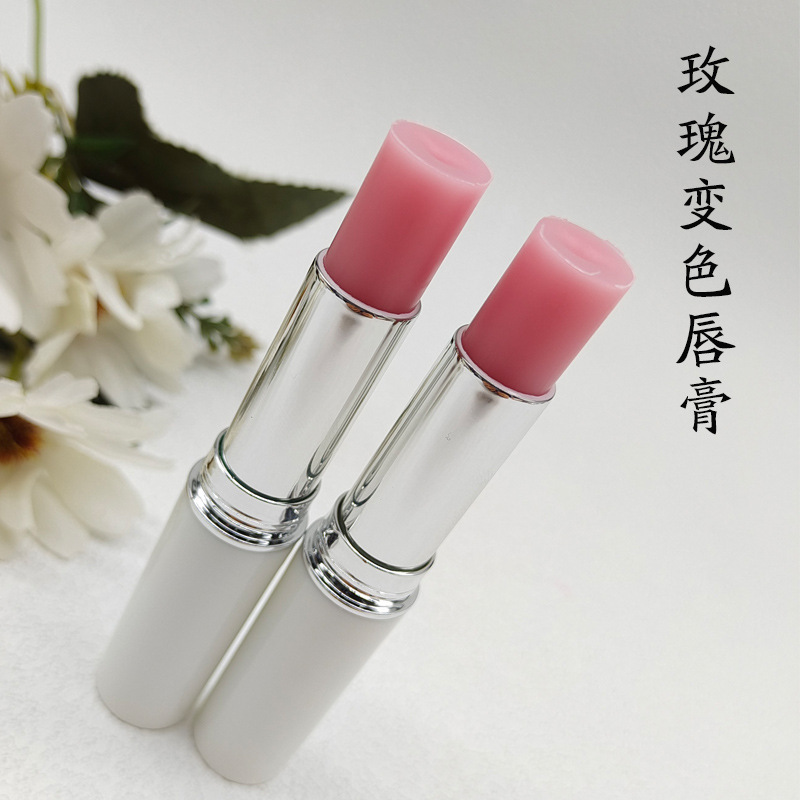 Rose Color-Changing Lip Balm, Plant-Based Lip Balm, Nourishing Lip Balm, Embroidered Flower Lip Balm, Rich Color Lip Balm, Wholesale
