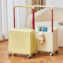 新款宽拉杆行李箱女18寸多功能耐用男小型轻便登机箱20小号旅行箱