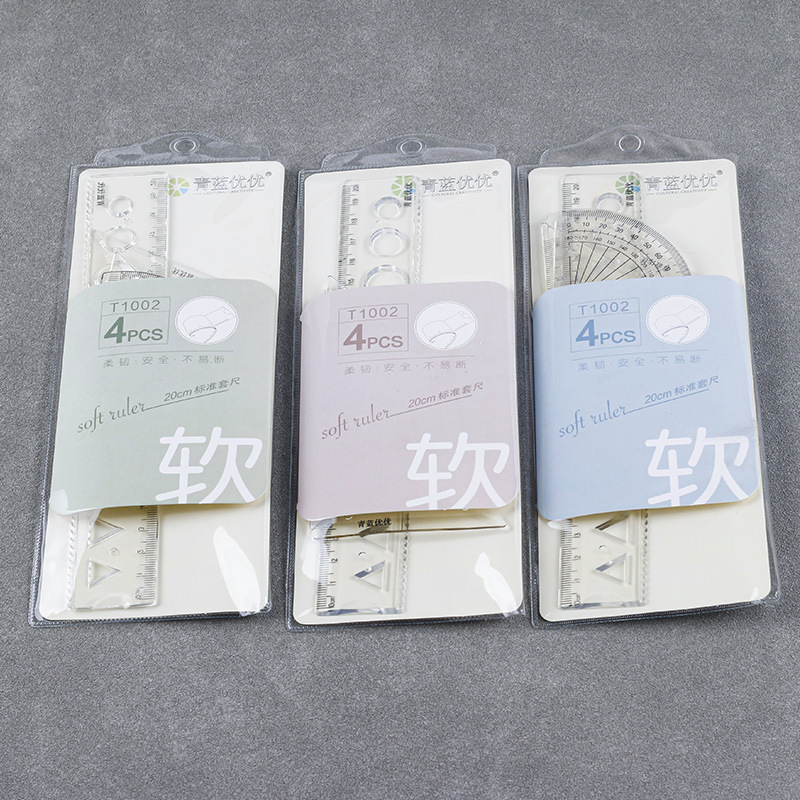 かわいいアニメ物差し小学校専用セット4点セット定規直定規三角定規測定器学生文房具卸売り|undefined