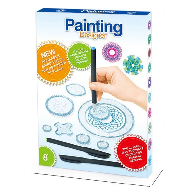 Traje de caleidoscopio transfronterizo Plantilla de pintura de arte infantil regla papelería traje pintura mágica caleidoscopio