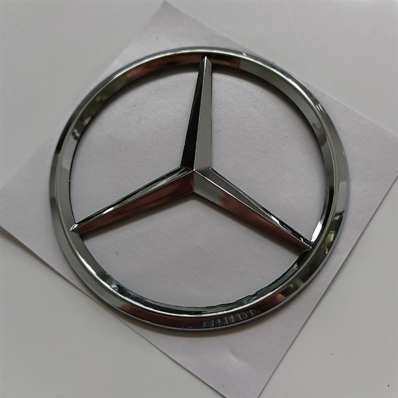 Mercedes-Benz three-pointed star emblem, electroplated, for A-Class, C-Class, and E-Class models, can be applied to the trunk, 9cm