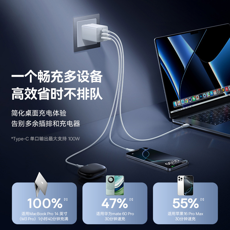 倍思100W氮化镓充电器67W笔记型电脑充电头适用苹果iPhone17 16|undefined