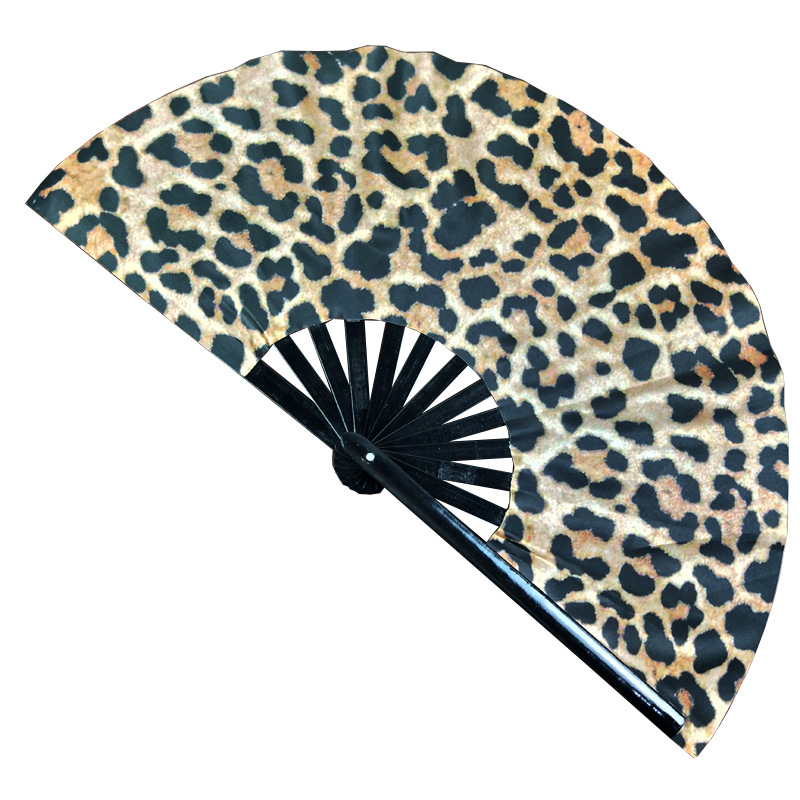 En stock anillo ventilador grande bambú hueso tela superficie Kung Fu ventilador 33cm gran tamaño danza ventilador rendimiento apoyos anillo ventilador