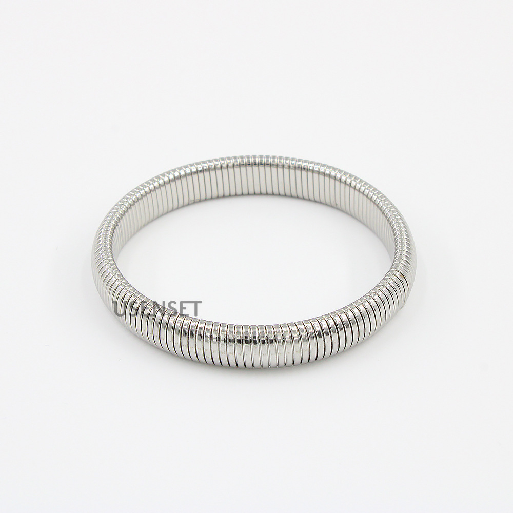 Fashion Geometric Stainless Steel Plating Zircon Bangle 1 Piece