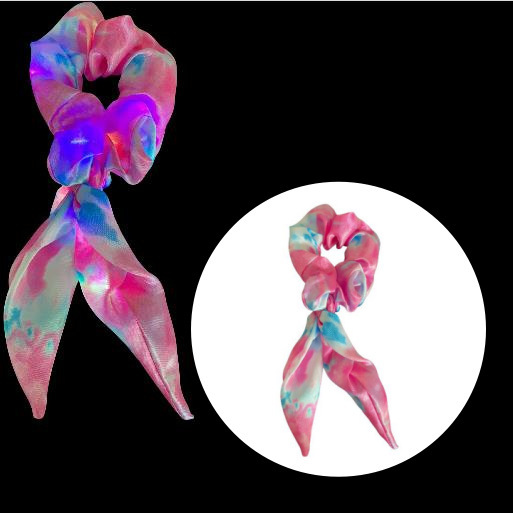 Lazo luminoso para el cabello del intestino grueso DIY luz nocturna cabeza flor brillante apoyo intestino gordo cuerda de cabeza club nocturno banda de goma accesorios para el cabello transfronterizos