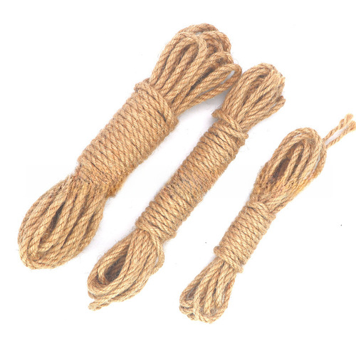 Handmade thick and thin natural jute rope, yellow jute rope for retro decorative lighting, rope for cat tree hangers