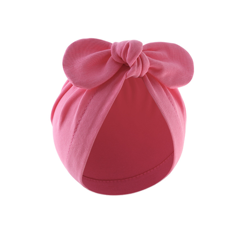 Baby Girl's Baby Boy's Simple Style Solid Color Bow Knot Baby Hat display picture 9
