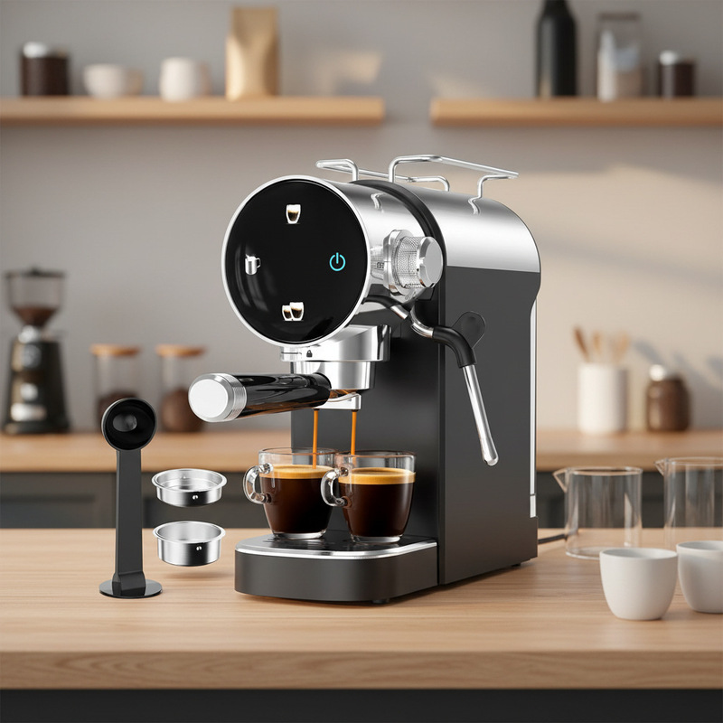 Foreign Trade Electric Semi-Automatic Espresso Machine for Hotel and Home Use, Cappuccino Coffee Machine with Steam Maker Foreign Trade Electric Semi-Automatic Espresso Machine for Hotel and Home Use, Cappuccino Coffee Machine with Steam Maker