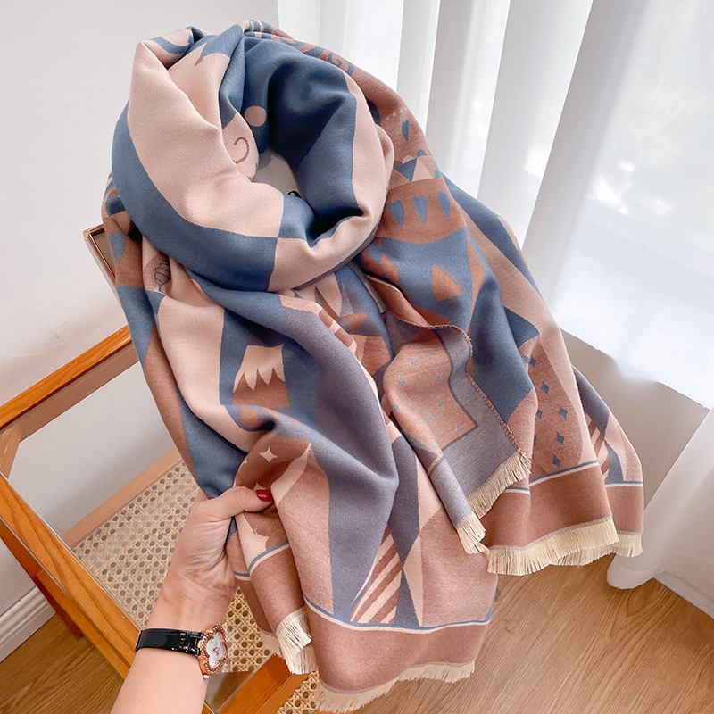 Sciarpa invernale double face moda donna scialle caldo_voghion.com