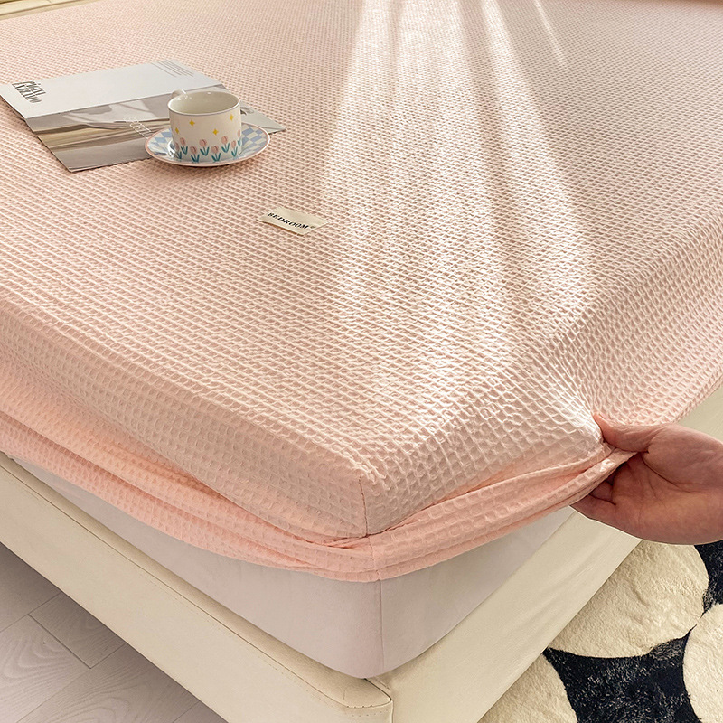 Nueva funda de cama de algodón Waffle de categoría A individual 2025 nueva funda de cama de algodón con cubierta protectora de colchón Simmons