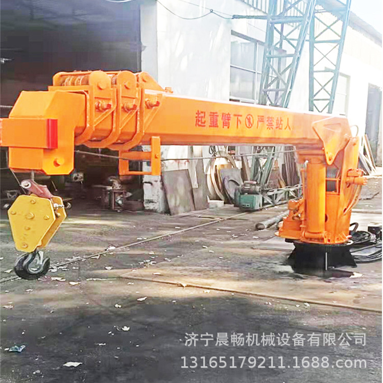 8吨港口码头吊车 5吨吨船用汽车吊 3吨渔船用吊机 小型直臂吊机