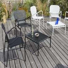 艺彩北欧花园庭院室外露天阳台家用现代简约休闲靠背户外铁艺桌椅