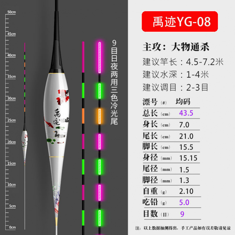 Luz nocturna de día y noche, flotador electrónico de alta sensibilidad, pesca nocturna de carpa corta, flotador de cola fría, comercio exterior