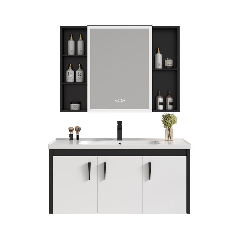 Gabinete de baño de aluminio de espacio de cerámica integrado baño Baño gabinete de baño lavabo combinación de lavabo