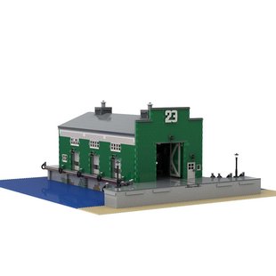 Строительные блоки трансграничные MOC-87641 Rail Pier 23 Модульное здание с интерьером