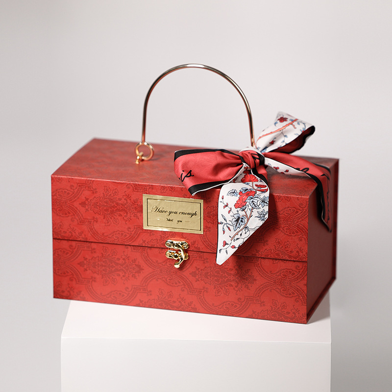 50 개 미만의 단가-얼 레드 [대형] 실크 스카프 30x16x15cm