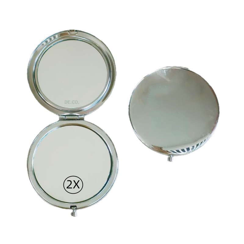 Espejo de cristal espejo pequeño plegable creativo mini espejo redondo de doble cara espejo de maquillaje de metal portátil
