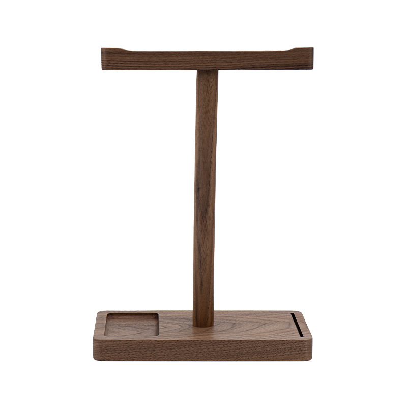 Negro nogal auricular soporte de escritorio de almacenamiento Esports creativo auriculares estante de madera auricular soporte de exhibición