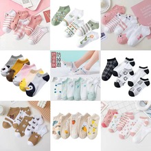 涤棉女船袜可爱卡通女袜子 学生女袜短袜批发 地摊淘宝赠品袜货源