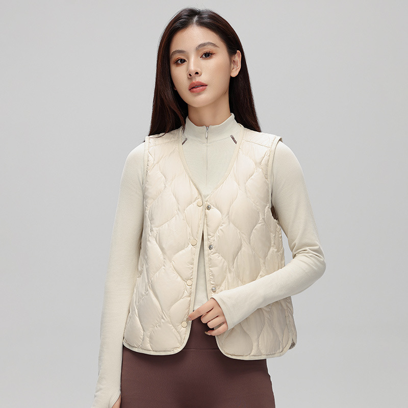 波司同款羽绒服女轻薄菱格90白鸭绒马甲简约休闲秋冬保暖外套批发|undefined