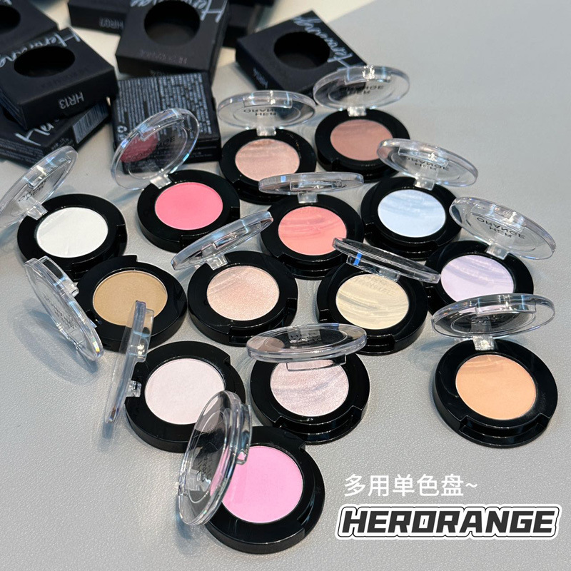 HERORANGE ~ Sombra de ojos monocromática multiusos, color natural mate, brillo facial, surcos de lágrimas, placa de reparación de alto brillo