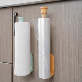 跨境榉木纸巾架厨房保鲜膜收纳架壁挂式免打孔置物架浴室卷纸架