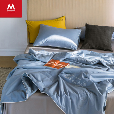 COLOROOM北欧全棉夏被刺绣空调被夏季纯色柔软裸睡薄款凉夏被