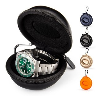 European and American genuine leather round men's watch bag business leather travel watch storage bag watch display box watch box