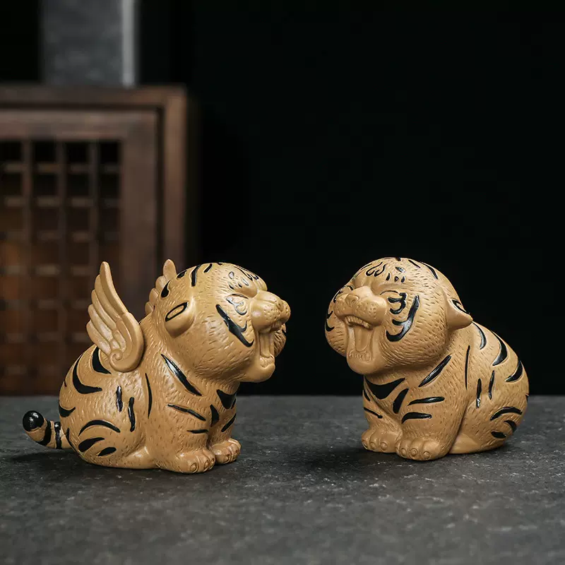 家用精品紫砂茶宠摆件紫砂如虎添翼茶宠虎啸风生创意摆件多款可选